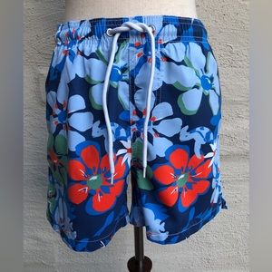 Jess & Bass Melbourne Sea Garden Swim Trunks. Board Shorts. Size- S